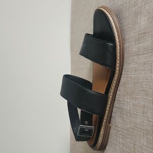 Lucky Brand Black Leather Ankle Strap Sandal 8